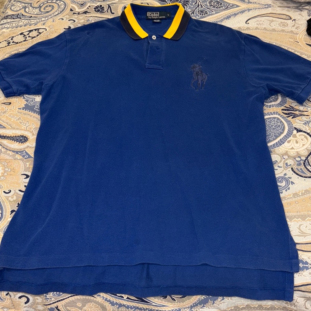 Polo by Ralph Lauren Royal Blue Shirt with Yellow Collar